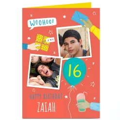 Kids Card Factory Photo Birthday Card - Woohoo, Editable Age