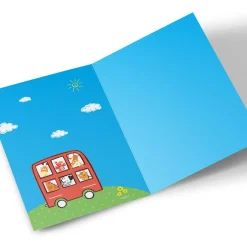 Best Photo Birthday Card - All Aboard The Birthday Bus Kids For Kids|Photo