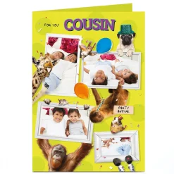 Kids Card Factory Photo Birthday Card - Animals Holding Frames