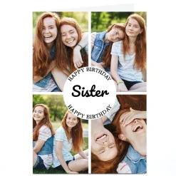 Best Photo Birthday Card - Any Relation 4 Photos, SIster For Sister|Photo