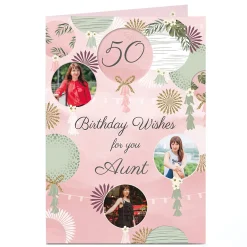 Best Photo Birthday Card - Aunt Balloons, Editable Age For Wife|For Mum