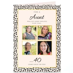 Best Photo Birthday Card - Aunt Gets More Fabulous, Editable Age For Sister|For Niece