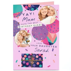 Discount Photo Birthday Card - Best Birthday Balloons Mum From Daughter For Mum|Mum