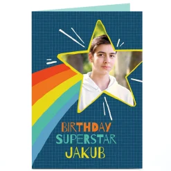Hot Photo Birthday Card - Birthday Superstar Kids For Uncle|For Son