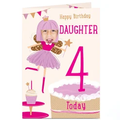 New Photo Birthday Card - Birthday Fairy Daughter, Editable Age Kids For Granddaughter|Granddaughter
