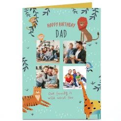 Sale Photo Birthday Card - Birthday Cute Animals, 4 Photos For Dad|Dad