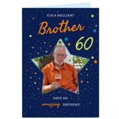 Card Factory Photo Birthday Card - Brilliant Star Brother, Editable Age & Recipient