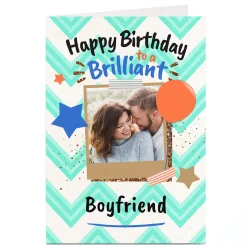 BOY Card Factory Photo Birthday Card - Brilliant Boyfriend