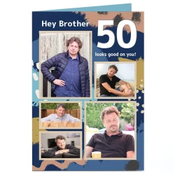 Online Photo Birthday Card - Brother 50 Looks Good On You, Editable Age BOY For Brother|For Boyfriend