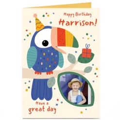 Kids Card Factory Photo Birthday Card - Colourful Parrot