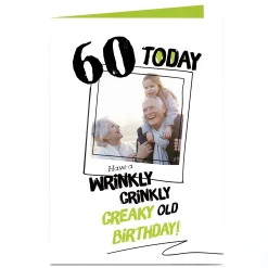 Card Factory Photo Birthday Card - Creaky Old Birthday, Editable Age