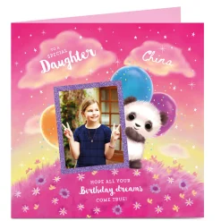 New Photo Birthday Card - Daughter Panda Kids For Kids|Daughter