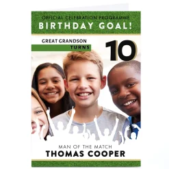 Hot Photo Birthday Card - Football Man of the Match Kids For Son|For Grandson