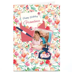 Discount Photo Birthday Card - Grandma Floral Letter For Grandma|Photo