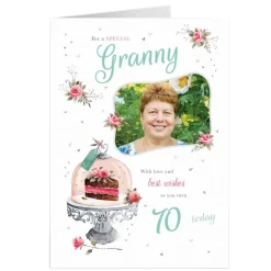 Card Factory Photo Birthday Card - Granny, Love & Best Wishes Cake