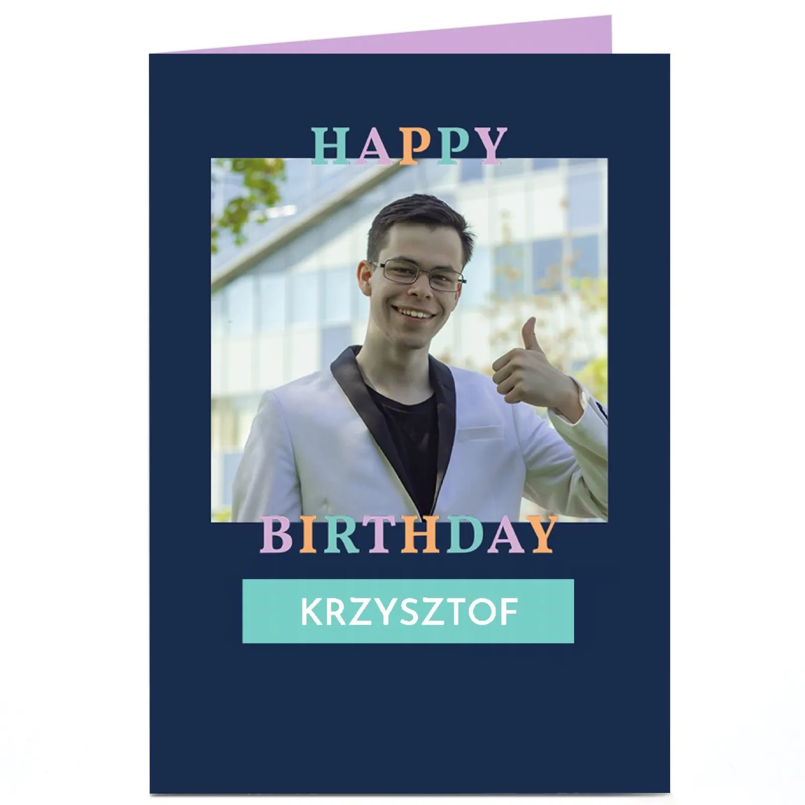 Kids Card Factory Photo Birthday Card - Happy Birthday, Blue Frame