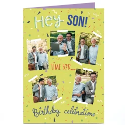 Online Photo Birthday Card - Hey Time For Celebrations For Son|Son