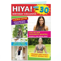 Card Factory Photo Birthday Card - Hiya! Magazine, Editable Age