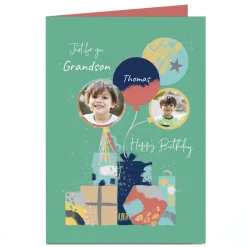 Outlet Photo Birthday Card - Just for You Balloons Kids For Grandson|Grandson