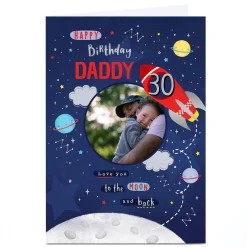 Sale Photo Birthday Card - Love You To The Moon & Back BOY For Dad|For Boyfriend