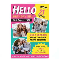 Card Factory Photo Birthday Card - Magazine Cover 21