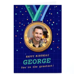 Photo Birthday Card - Medal with Photo, Any Name For Uncle|For Grandson