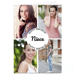 Kids Card Factory Photo Birthday Card - Niece Four Photos