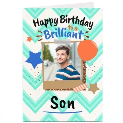 Card Factory Photo Birthday Card - Polaroid Brilliant Son