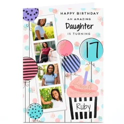New Photo Birthday Card - Polaroid Strip Daughter, Any Age For Daughter|Daughter