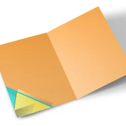 Card Factory Photo Birthday Card - Pop Art Triangles, Editable Age & Recipient