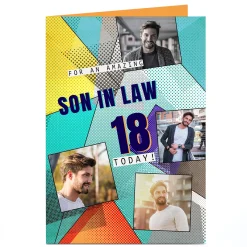 Card Factory Photo Birthday Card - Pop Art Milestone Birthday