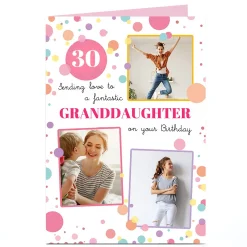 Card Factory Photo Birthday Card - Sending Love To A Fantastic Granddaughter