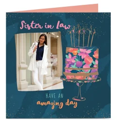 Card Factory Photo Birthday Card - Sister in Law Amazing Day