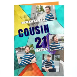 Outlet Photo Birthday Card - Special Milestone, Pop Art For Grandson|21St Birthday