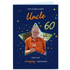 Clearance Photo Birthday Card - Star, For A Brilliant..., Editable Age For Uncle|For Son