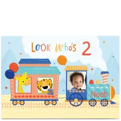Kids Card Factory Photo Birthday Card - Train Look Who's 2