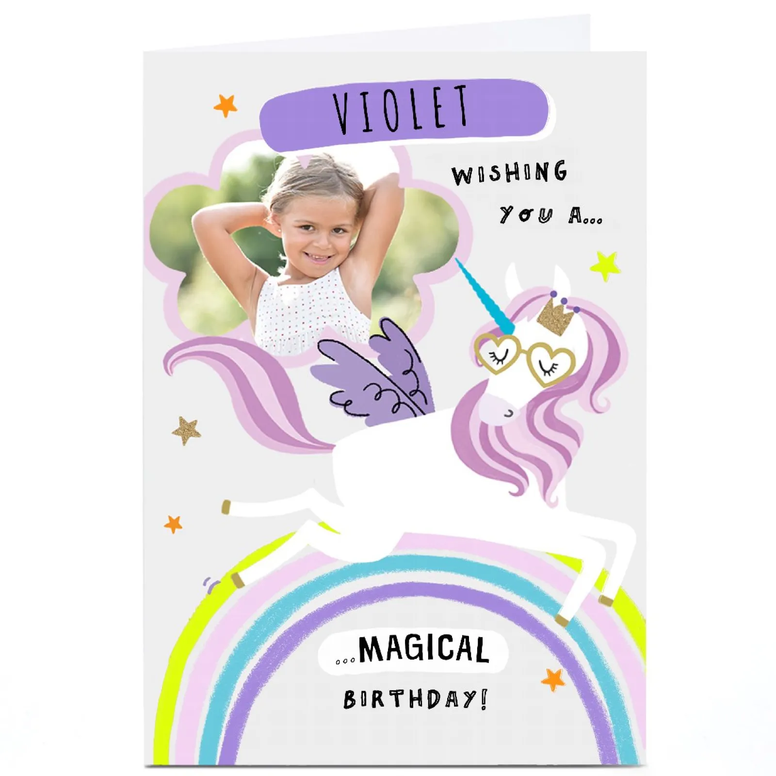 Hot Photo Birthday Card - Unicorn Magical Birthday Kids For Sister|For Niece