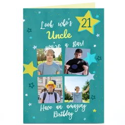 Card Factory Photo Birthday Card - You're A Star, Editable Age
