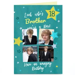 Card Factory Photo Birthday Card - You're A Star Brother, Editable Age & Recipient