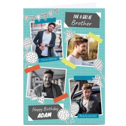 Clearance Photo Birthday Card Card - 4 Frames Brother For Brother|Photo