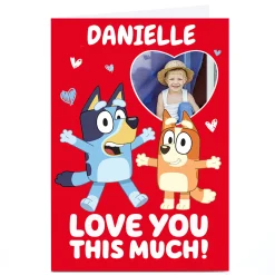 New Photo Bluey Valentine's Day Card - Love You This Much Photo