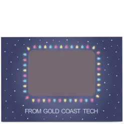 Card Factory Photo Business Christmas Card - Snow & Christmas Lights