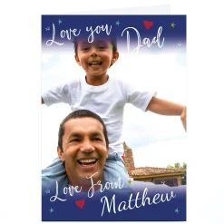 Sale Photo Card - Love You Dad, Navy For Dad|Father's Day
