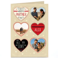 Card Factory Photo Card - Wonderful Partner, With All My Love