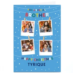 Card Factory Photo Christmas Card - 4 Polaroids, Brother