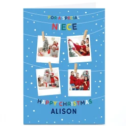 Card Factory Photo Christmas Card - 4 Polaroids, For a Special Niece