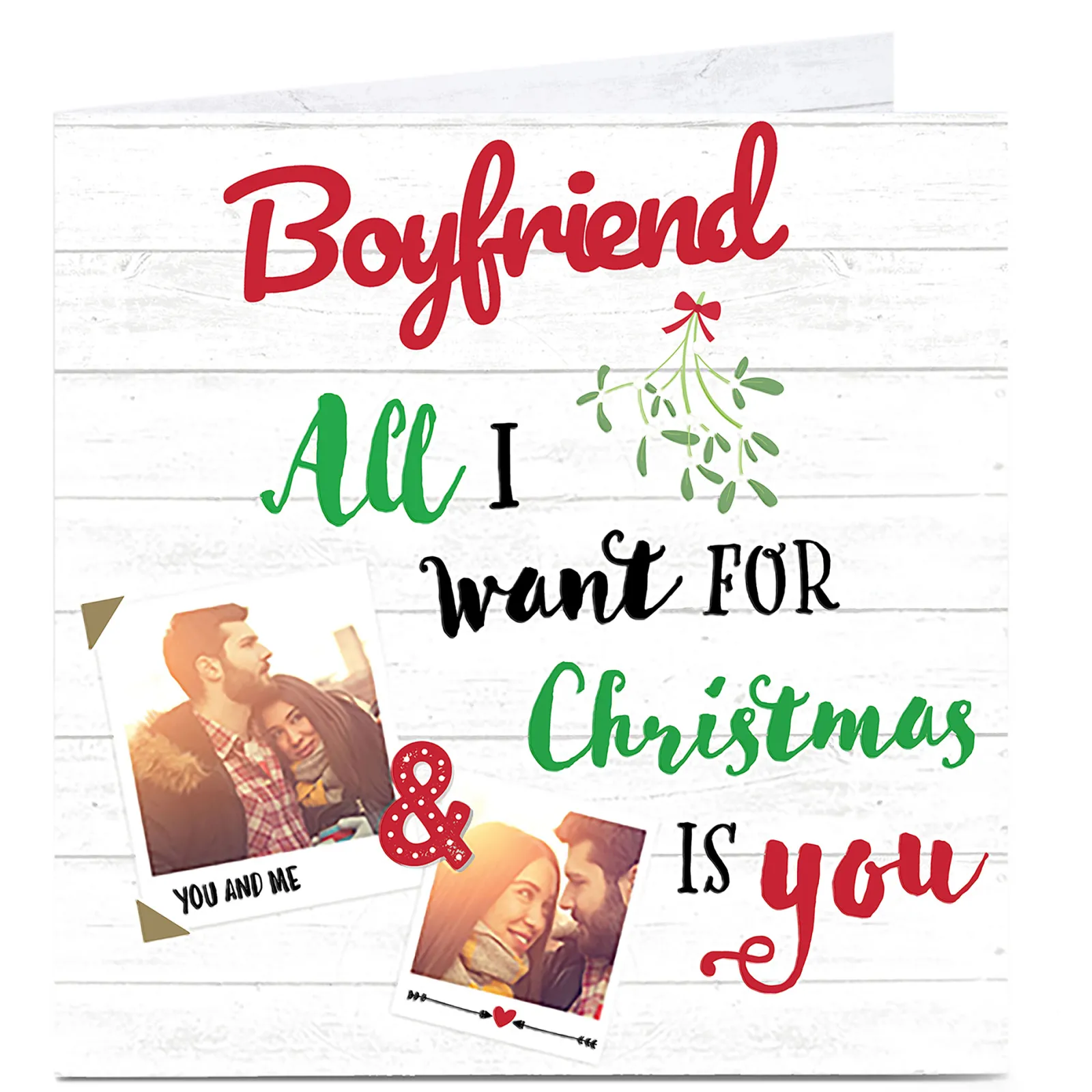 Photo Christmas Card - All I Want For Christmas Boyfriend Christmas|Photo