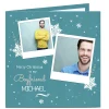 Outlet Photo Christmas Card - Boyfriend Blue Snowflakes Photo Premium Square|Christmas