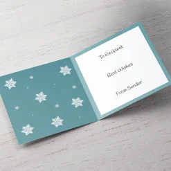 Outlet Photo Christmas Card - Boyfriend Blue Snowflakes Photo Premium Square|Christmas