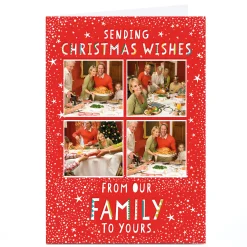 Discount Photo Christmas Card - Christmas Wishes From Our Family To Yours Christmas|Photo